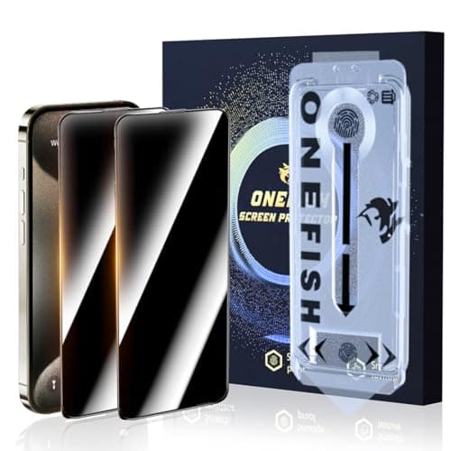 OneFish Privacy Screen Protector for iPhone 16 Plus, Full Edge Coverage 6.7" 16 Plus,Scratch Resistant, Bubble Free, Easy Installation, Auto Dust-Elimination, 2 Pack - Image 1