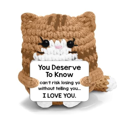 Handmade Crochet Cat Easter Basket Stuffers,Girlfriend/Boyfriend – Christmas Birthday Halloween Presents Funny I Love You Gift & Mini Handmade Cat Stuff Birthday Surprise - Image 1