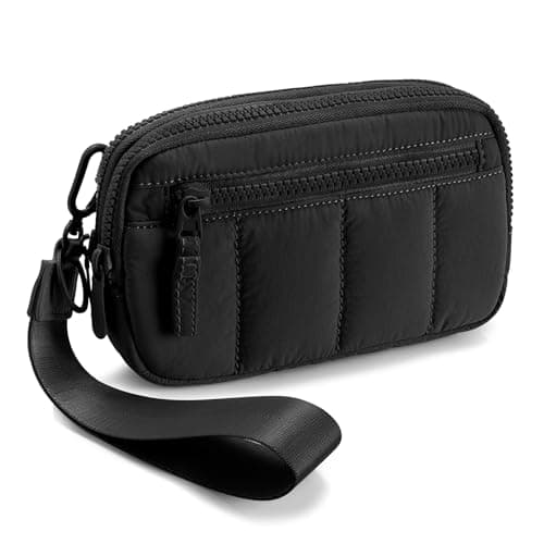 Gitus Puffy Cross Body Purse for Women Wristlet Wallet with RFID Blocking Quilted Crossbody Cell Phone Organizer Birthday Gifts for Women (Black) - Image 1