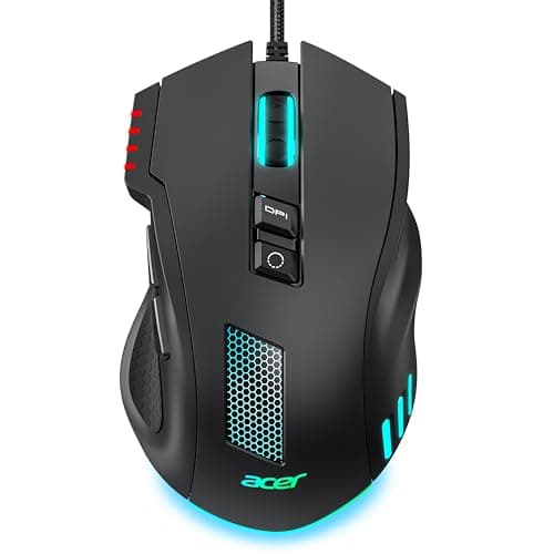 acer Wired Gaming Mouse, 12,800 DPI RGB Ergonomic Computer Mouse with Optical Sensor, 8 Programmable Buttons, 12 Backlit Modes, Software for DIY Keybinds, Rapid Fire, USB Gaming Mice for Laptop, PC - Image 1