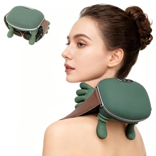 GrekoGadgetra Bionic Neck and Back Massager, 2-Level Heated Shiatsu Massager, 4D Deep Tissue Kneading Massage,Simulated Hand Massage for Pain & Muscle Relief (Green) - Image 1