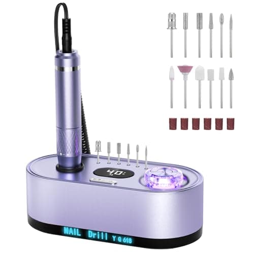 JOSGLOI Electric Nail Drill Professional: 40000RPM Electric Nail File Kit E File Nail Drill Machine with LCD Display for Acrylic Gel Nail, Manicure Pedicure Polishing Nail Grinder for Salon Home Use - Image 1