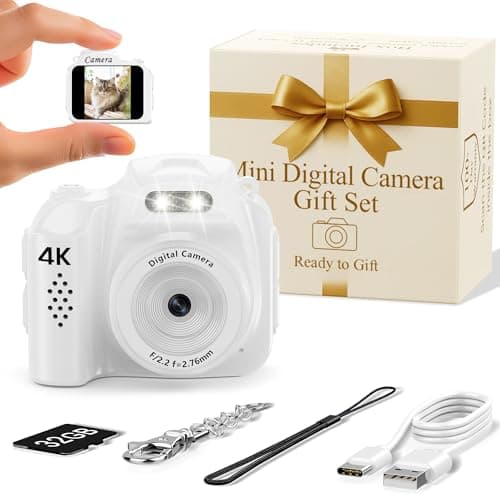 FLATIC Mini Keychain Camera –4K Mini Camera with 32GB Card & Elegant Gift Box, Mini Retro Camera for Kids & Adults, Collectible Vintage Camera Gift for Travel Camp Snap - Image 1