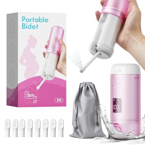 Portable Bidet - 250ml Tank Peri Bottle for Women with 5 Pressure Modes, 8 Replaceable Nozzles and 2000mAh Rechargeable Battery for Travel and Postpartum Use - Image 1