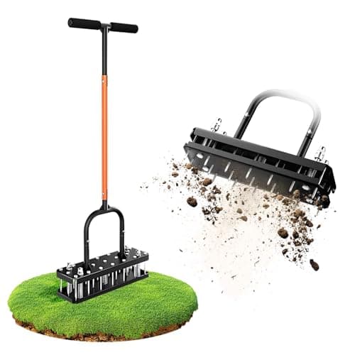 YIYOUPENG Manual Lawn Aerator Tool, Grass & Yard Aerator, Lightweight 7.7 lb with 21 × 3.5" Steel Spikes, Ergonomic Automatic Reset Design, Deep Soil Aeration for Healthier Lawns - Image 1