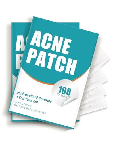Acne Patches for Face - Hydrocolloid Pimple Patches with Tea Tree Oil for Spot Treatment, Zit Patch, Blemish Cover, Two Sizes, Vegan, Cruelty Free (108 Count (Pack of 1)) - Image 1