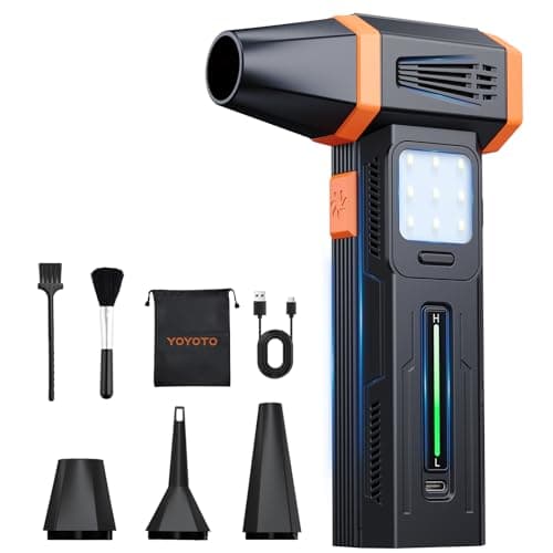 Compressed Air Duster, Electric Air Duster with Powerful 40MM Brushless Motor and 430G Storm Force, 360W Max Power & 59.2WH Rechargeable Blower, Up to 6H, 4 Gear Turbofan for Keyboard Car Home Outdoor - Image 1