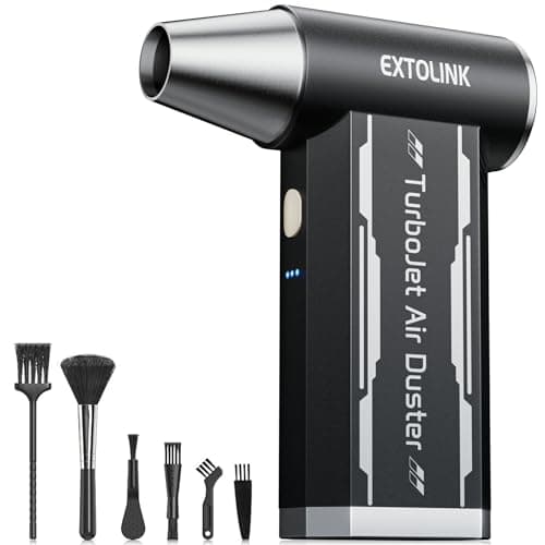 EXTOLINK L8 Compressed Air Duster 180,000 RPM 4-Speed Electric with TurboJet Mode, 8000mAh Battery & Cleaning Kit, for Desktop, PC, Keyboard, Laptop, Car, Home - Image 1
