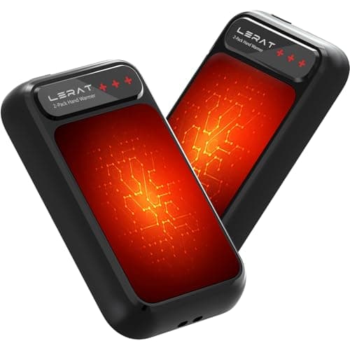 Lerat Hand Warmers Rechargeable 2 Pack, Electric Hand Warmer, Fast Heating Portable Pocket Heaters, 2 in 1 Quick Charge Hand Warmer for Outdoor Indoor, Warmer Gifts for Women, Men, Camping-Light Black - Image 1