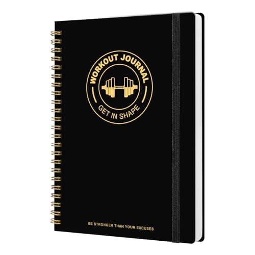 Thboxes Workout & Fitness Journal for Woman Man,8.5" x 6" Daily Exercise Log Notebook Personal Health Meal Planner for Weight Loss Gym Muscle Gain Workout Notepad Essentials Wellness Log, Black - Image 1