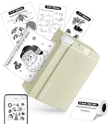ORGBRO Sticker Printer Machine, X3 Mini Printer Print Pods Portable Thermal Inkless Sticker Maker, 2-3 Inch 300 DPI Bluetooth Pocket Printers for Smartphones, Notes, Journal, Photos, DIY, Kids Gift - Image 1