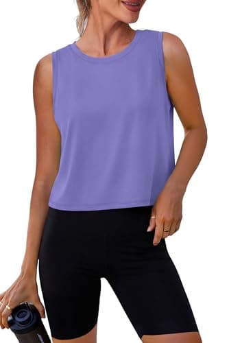 Alaroo Womens Workout Tank Tops Sleeveless Athletic Tank Tops for Woman Yoga Tennis Running Hiking Pilates Loose Fit Crop Summer Womens Tank Top Purple M 2026 - Image 1