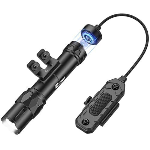 EZshoot 2500 Lumens Rifle Light Compatible with M-Rail, Rechargeable Ar Light with Magnetic Remote Pressure Switch, Rifle Flashlight with Strobe Mode for Home Defense and Hunting - Image 1
