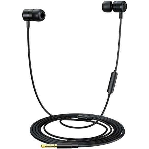 MORMOQUE EP-06 Wired Earbuds in-Ear Earphones,Build-in Microphone Noise Isolating Headphones,3.5mm Jack 4.9ft Long Cord Ear Buds,HD Bass Audio,with 6 Ear Tips,for Smartphones/Laptop/Computer Etc-Black - Image 1