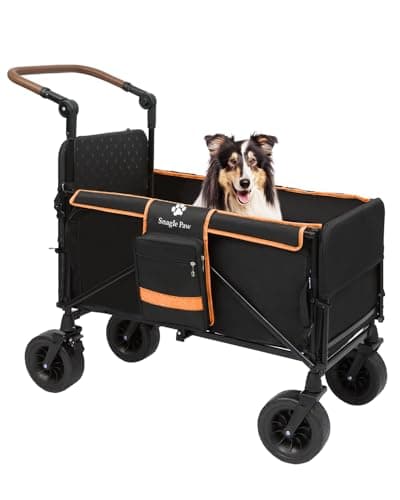 Snagle Paw Dog Wagon for Medium Large Dogs up to 200lbs | All Terrain Foldable Large Pet Stroller with Ramp & Tailgate (Extra Space), Dog Wagon Cart Adjustable Handle & One-Step Brake - Image 1