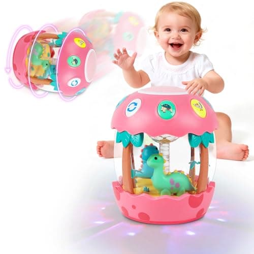 Baby Girl Toys 6-12 Months Rotating Musical Light Up Tummy Time Toy