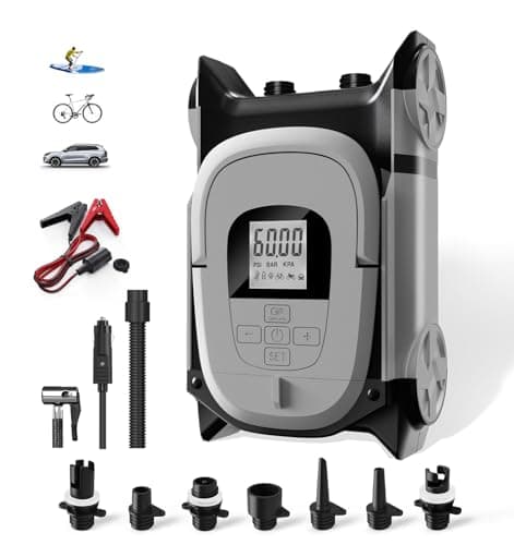 GICLE Paddle Board Pump with Auto-Off Function for Inflatable SUP and Boat, 22PSI Portable Electric Air Pump for Paddleboard with DC 12V Car Power Connector and Kayak Accessories (DC12V 60PSI) - Image 1