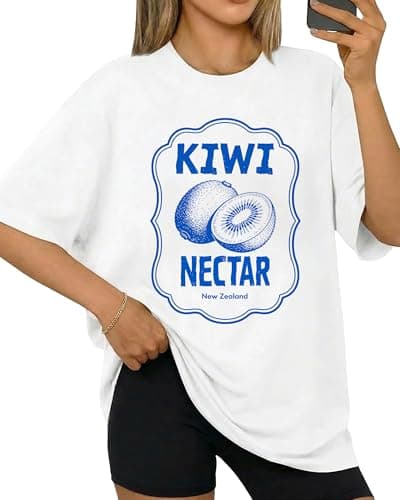 Aiyino Yk2 Womens Oversized Graphic T Shirt 100% Cotton Kiwi Fruit Shirt Casual Summer Loose Fit Tee XXL - Image 1