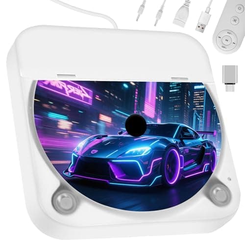 Dislind CD Player for Car USB Port AUX Port, External Car CD Player with USB-C Adapter, Extension Cable, for Cars Without CDs Player, Work Vertically and Horizontally for Car Stereo - Image 1