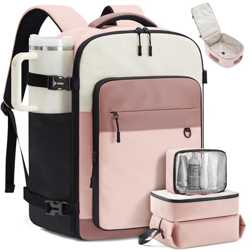 LOVEVOOK Travel Backpack for Women & Men, 40L Large Airline Approved Carry on Backpack for Travel, TSA Personal Item Travel Bag with 3 Packing Cubes, Waterproof Travel Essentials Bag fits 17" Laptop - Image 1