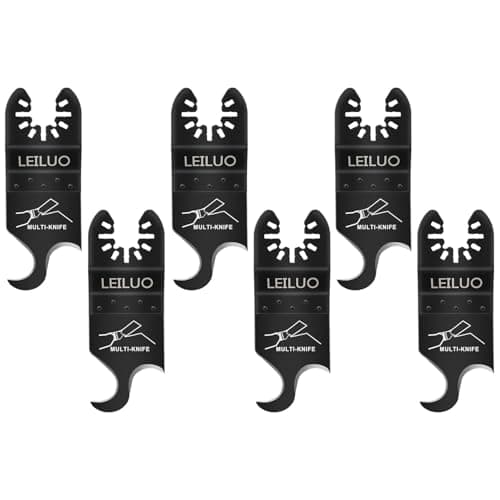 LEILUO 6 Pcs Oscillating Multi Tool Hook Knife Blades for Cutting Carpet Roofing Shingles Cardboard Soft Materials Includes Storage Bag Compatible with DeWalt Makita Ryobi Milwaukee and More - Image 1