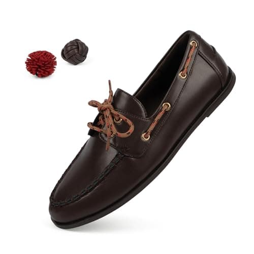 QIY Chocolate Womens Flat Loafers Pumps for Women Lace Up Detachable Decorative Fringe Ball Loafers Business Formal Work Shoes Size 10 - Image 1