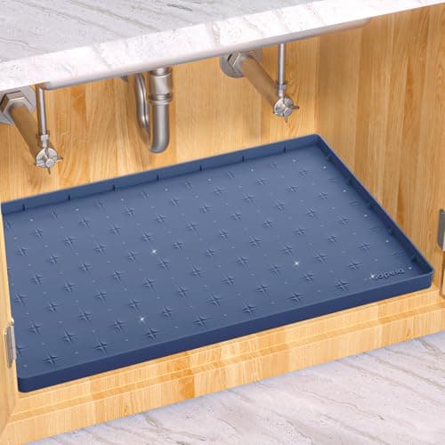 Sdpeia Under Sink Mat 34"×22" Waterproof Silicone Cabinet Liner & Sink Protector for Kitchen & Bathroom, Multi-Purpose Organizers Tray for Pets, Laundry, Cat Litter Mat - Image 1