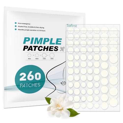 Safirst Sticky Acne Patches Hydrocolloid Pimple Absorbing Patch 4 Size 260 Counts Spot Blemish Invisible Stickers Zit Dot Cover Breakout Treatment - Image 1