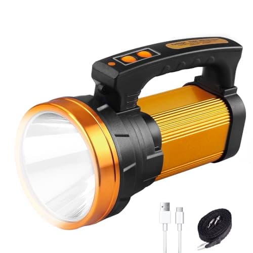 KINQILIN 1800LM Rechargeable Spotlight 13600mAh Spotlight Flashlight 80H Long Lasting IP67 Waterproof 3 Modes Spot Light for Outdoor Camping Home Emergency