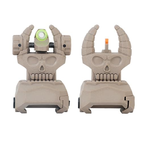 SANGRUTON Flip Up Sights Polymer Fiber Optic Sights for Picatinny (Tan Flip Up Sights) - Image 1