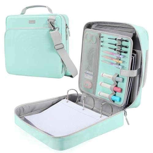 HINOOR 3-Inch 3-Ring Zipper Binder with Shoulder Strap, D-Ring Zip Up Binder with 700 Sheets Capacity, Compatible with 13" MacBook, 12.9" Tablet, for Middle School, College, Office (Mint Green) - Image 1