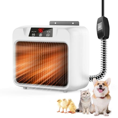 600W Dog House Heater,Anti-Bite Cord Heated Dog House,Wall-Mounted Dog HeaterKeep Your Pet Warm and Happy UL Tested for Safety (white) - Image 1