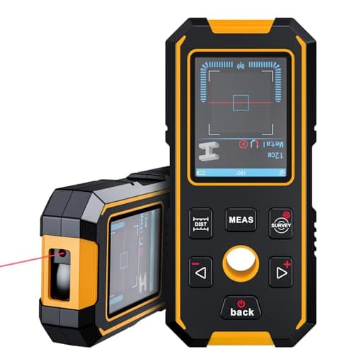 GOTMEET Stud Finder - 4 in 1 Stud Finder Wall Scanner with Laser Measure, Rechargeable Stud Detector Smart Sensor & Audio Alarm, HD LCD Display, Accurate Wall Detector for Metal Wood AC Live Wire - Image 1