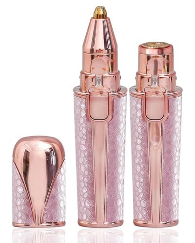 VEGITERIA Facial Hair Remover for Women with 2-in-1 Eyebrow Trimmer Head, Painless Facial Hair Removal for Women and Peach Fuzz, Rechargeable Hair Removal Device for Smooth Skin