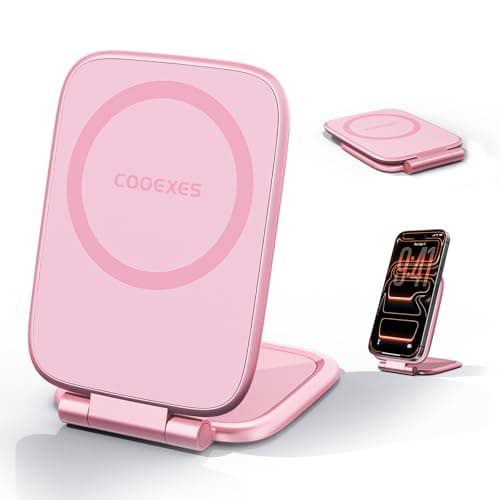 COOEXES Pink Foldable Magnetic Phone Mount, Hidefold Ultra-Thin Magnetic Phone Holder for Car with Dual Side Strong Magnets, Car Accessories for Women, Fit for All Phone, Dashboard, Laptop, Gym - Image 1