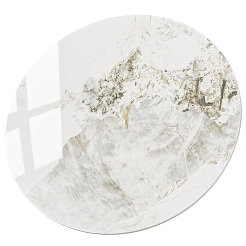 SSTBLEV Table Top 23.6″ Round Ivory Sintered Stone - Heat Scratch Stain Resistant for Dining Office Bar Patio, Weatherproof Easy Clean - Image 1