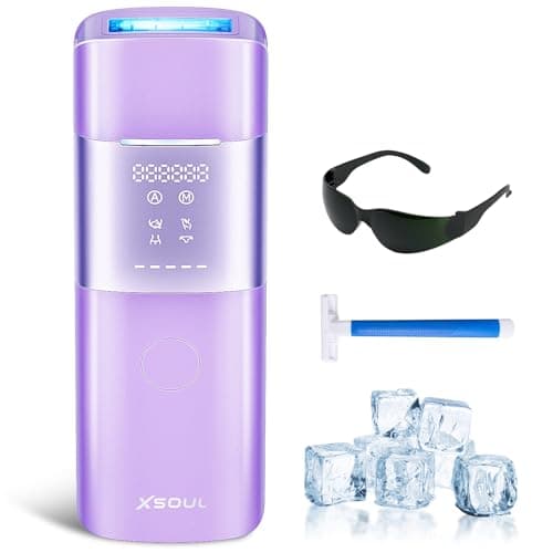 Xsoul Laser Hair Removal with Sapphire 5℃ Ice Cooling, Painless & Permanent IPL Laser Hair Device for Women Men, 2 Modes, 5 Levels, 999,999 Flashes, at Home Hair Remover for Bikini, Armpit & Face - Image 1