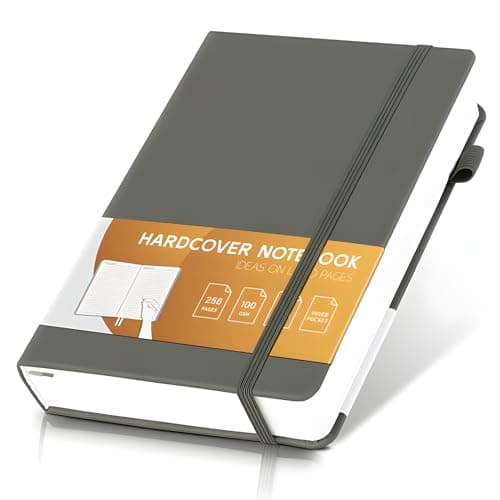 MINICAGIE Lined Journal for Women Men 256 Pages 100 Gsm Thick Textured Leather Journaling Notebooks for Writing A5 Wide Ruled Hardcover Notebook for Work School Note Taking, 5.7 x 8.3 In, Green - Image 1