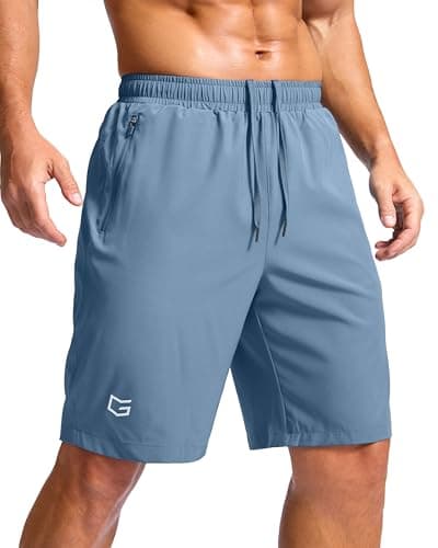 G Gradual Men's Athletic Running Shorts with Zipper Pockets Quick Dry 7"/ 5"/ 9" Workout Gym Shorts for Basketball Hiking(Federalblue,9L-New) - Image 1