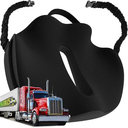 Large Truck Seat Cushion for Truck Driver Seat Cushion - Upgraded Back Support, CertiPUR-US® Certified - Thick Memory Foam, Pain Relief for Hours of Driving, Trucker Approved Big Rig - Black - Image 1