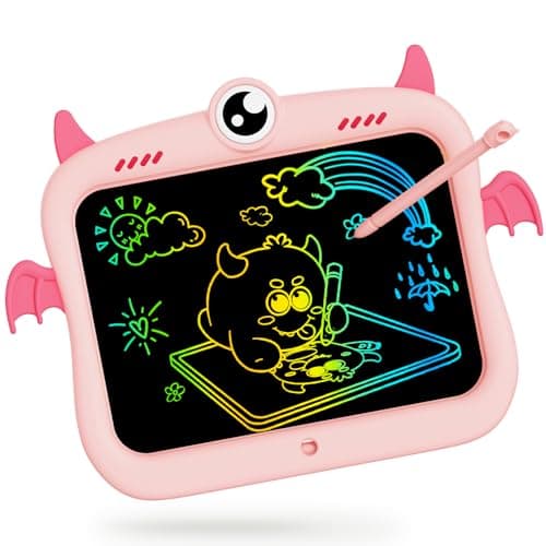 TEKFUN Girls Toys 4-5, 8.5inch Mess Free Coloring for Toddlers, Colorful Drawing Tablet Doodle Board, Toddler Travel Essential Kids Toys for Ages 2-4 Girl Birthday Gift - Pink - Image 1