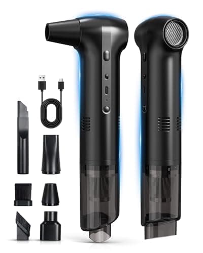 2-in-1 Compressed Air Duster–130000 RPM Powerful Electric BLOWER & VACUUM with 16KPA Suction, 3-Speed Adjustable Mini Blower, Fast Charging Type-C, Handheld Car Vacuum Cleaner for Computer Keyboard