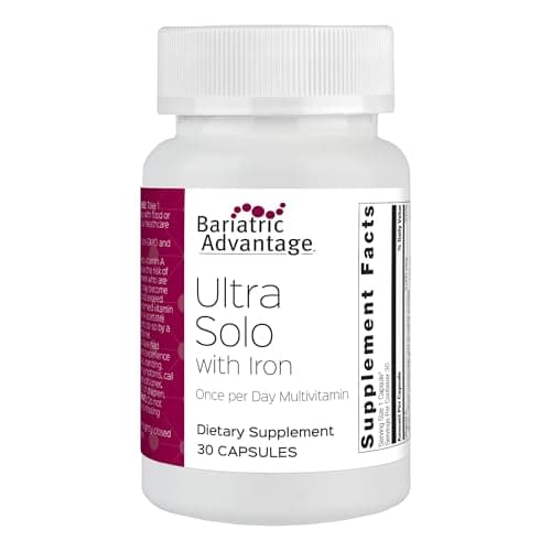 Bariatric Advantage Ultra Solo with Iron - Once-Per-Day Daily Multivitamin - for Bariatric Patients - with Thiamin, Vitamin A & More - Gluten Free - 30 Capsules - Image 1