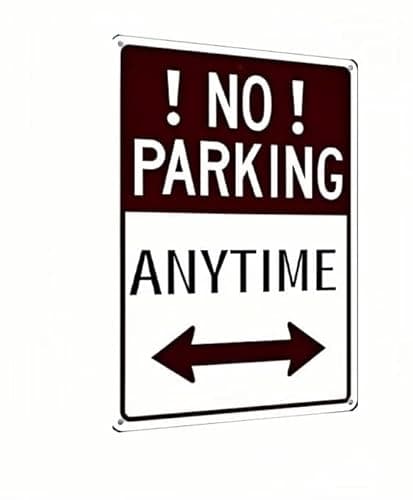 Carastora 'No Parking' Sign with Arrow - 8x12 Inch Metal Sign - Rust, Water and Fade Resistant - Easy to Install for Outdoor or Indoor Use, Perfect for Driveways, Roads or Garages - Image 1