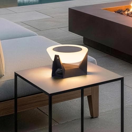 MVBT Solar Lamp, Small Solar Table Lamp, 3000K Outdoor Lanterns for Patio Waterproof, Modern Lantern Outdoor Table Lights, LED Garden Light, Dusk to Dawn Floor Lamps for Outside Deck Yard Decorative - Image 1