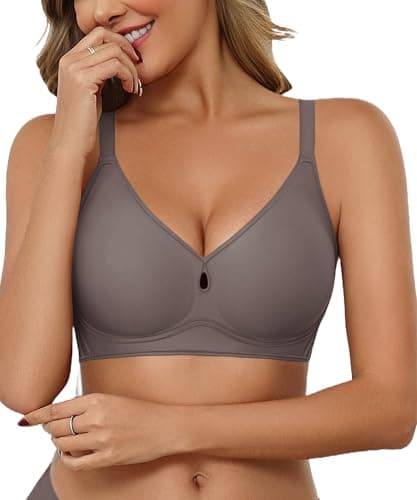 Avidlove Jelly Bras for Women Seamless No Underwire Bra Full Coverage Bralette Comfortable Brassiere with Teardrop Cutout Gray XXL - Image 1