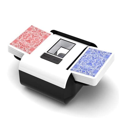 INNCNN Rechargeable Automatic Card Shuffler for 1-2 Decks - USB-C Fast Charging with Auto Shuffle & Manual Control, 65dB Quiet Fits Poker, UNO, Long Cards, Blackjack and More - White - Image 1
