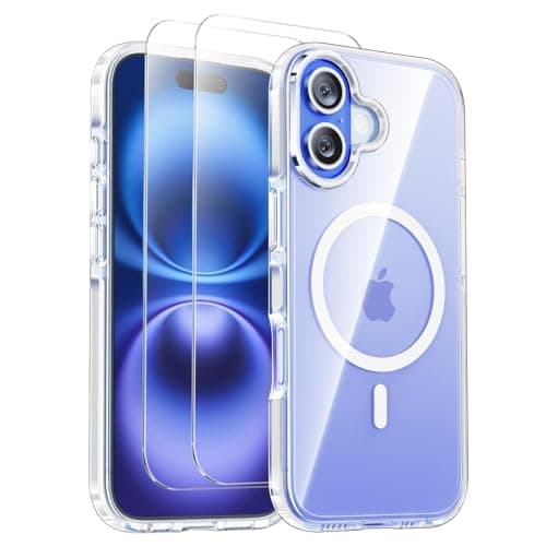 SMARTDEVIL for iPhone 16 Case, Magnetic Clear Shockproof Cover with 2 Screen Protectors, Military Grade Drop Protection Shockproof Slim Phone Case-Clear - Image 1