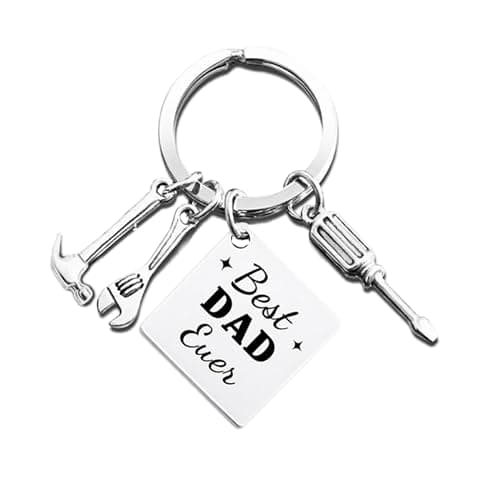 Ediseng Bonus Dad Father Day Gifts from Daughter Wife Son,Funny Best Dad Ever Dad Keychain for Men,Personalized Dad Birthday Gifts,Cool Keychain with Screwdriver,Hammer and Wrench - Image 1