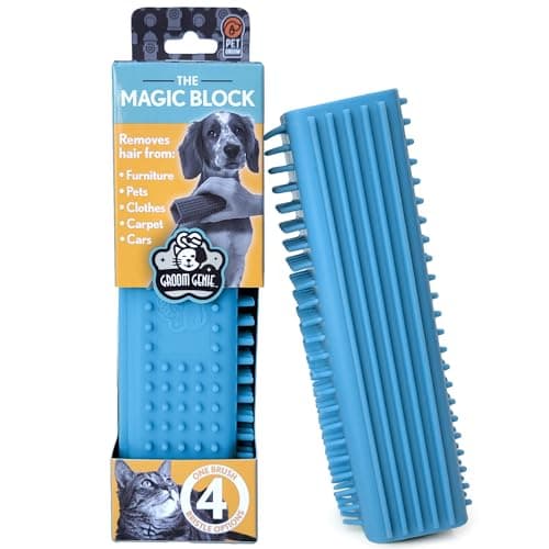 Groom Genie Magic Pet Hair Block Brush (Sky Blue) | Ultimate Dog & Cat Hair Remover for Sofa, Furniture, Carpet, Bedding, and Clothing | Reusable, Durable, and Easy to Use - Image 1